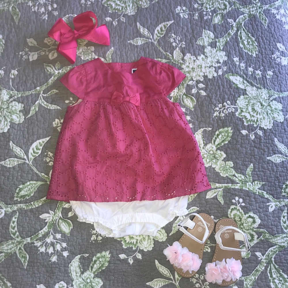 Pink eyelet Janie & Jack Romper